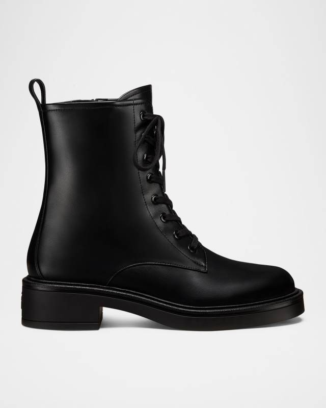 Celia Lite Leather Lace-Up Combat Boots